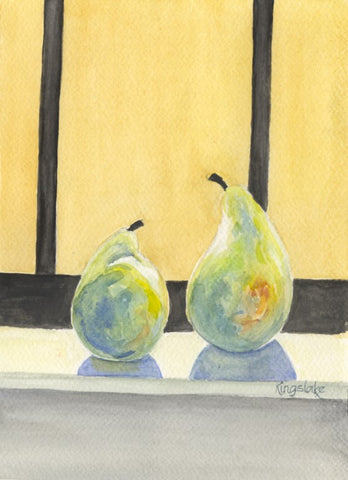 'Ripening Pears' - Unframed Original Watercolour By Gillian Kingslake