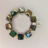 Beautiful Paua Shell & Freshwater Pearl Bracelet - by Mhairi Sim - Girl Paua