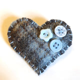 Wool Heart No Waste Brooches - by Lucy Jackson