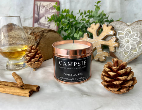 Chalet Log Fire Scented Candle - by Kirsty Hope