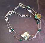 Paua Shell & Crystal Bracelets - by Mhairi Sim - Girl Paua
