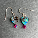 Paua Shell and Crystal Earrings - by Mhairi Sim - Girl Paua