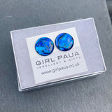 Blue Paua Shell  Earrings - by Mhairi Sim - Girl Paua