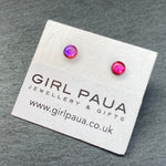 Red Paua Shell  Earrings - by Mhairi Sim - Girl Paua