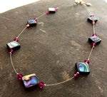 Paua Shell & Crystal Necklace - by Mhairi Sim - Girl Paua