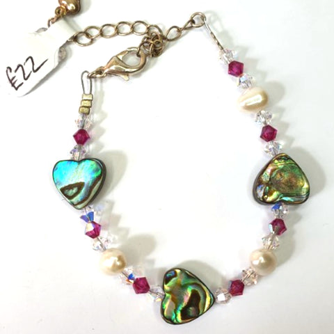 Paua Shell, Freshwater Pearl & Crystal Bracelets - by Mhairi Sim - Girl Paua