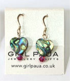 Paua Shell and Crystal Earrings - by Mhairi Sim - Girl Paua