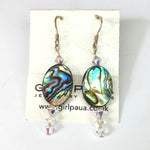 Paua Shell & Crystal Earrings - Long - by Mhairi Sim - Girl Paua