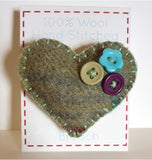 Wool Heart Brooches - by Lucy Jackson