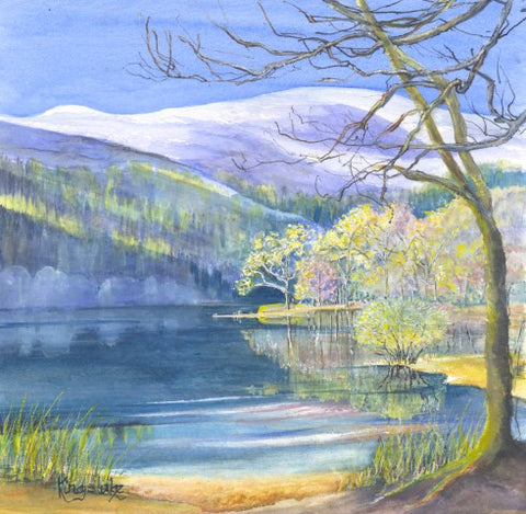 'Sunlight, Loch Chon' framed original Watercolour by Gillian Kingslake