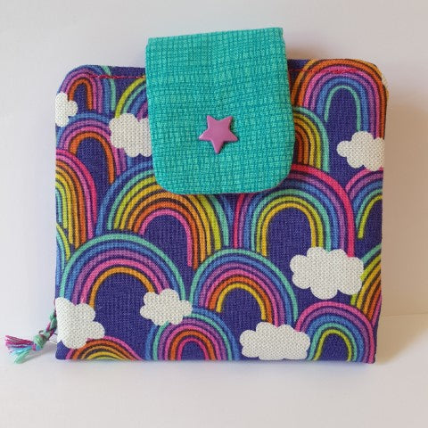 Wallet in Rainbows Fabric- by Lucy Jackson