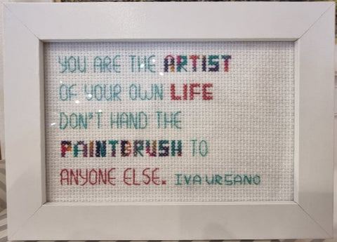 You Are The Artist Framed Cross Stitch - by Fiona Whyte