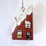 Christmas Cottages Hanging Decorations - by Emma Frame