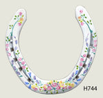 Floral Style Hand Painted Horseshoes - By Gillian Kingslake
