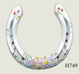 Floral Style Hand Painted Horseshoes - By Gillian Kingslake