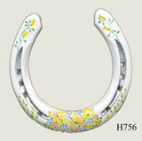 Floral Style Hand Painted Horseshoes - By Gillian Kingslake