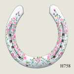 Floral Style Hand Painted Horseshoes - By Gillian Kingslake