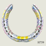 Floral Style Hand Painted Horseshoes - By Gillian Kingslake