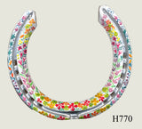 Floral Style Hand Painted Horseshoes - By Gillian Kingslake