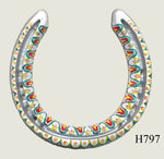 Patterned Style Hand Painted Horseshoes - By Gillian Kingslake