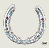 Floral Style Hand Painted Horseshoes - By Gillian Kingslake