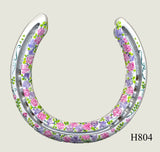 Floral Style Hand Painted Horseshoes - By Gillian Kingslake