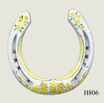 Floral Style Hand Painted Horseshoes - By Gillian Kingslake