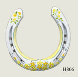 Floral Style Hand Painted Horseshoes - By Gillian Kingslake