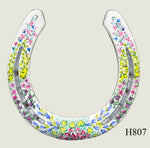 Floral Style Hand Painted Horseshoes - By Gillian Kingslake