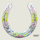 Floral Style Hand Painted Horseshoes - By Gillian Kingslake