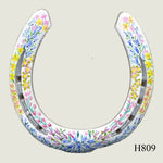 Floral Style Hand Painted Horseshoes - By Gillian Kingslake