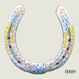 Floral Style Hand Painted Horseshoes - By Gillian Kingslake