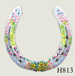 Floral Style Hand Painted Horseshoes - By Gillian Kingslake