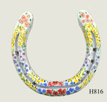 Floral Style Hand Painted Horseshoes - By Gillian Kingslake