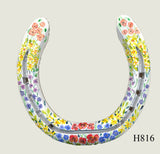Floral Style Hand Painted Horseshoes - By Gillian Kingslake