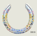 Floral Style Hand Painted Horseshoes - By Gillian Kingslake