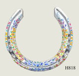 Floral Style Hand Painted Horseshoes - By Gillian Kingslake