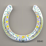 Floral Style Hand Painted Horseshoes - By Gillian Kingslake
