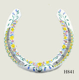 Floral Style Hand Painted Horseshoes - By Gillian Kingslake