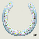 Floral Style Hand Painted Horseshoes - By Gillian Kingslake