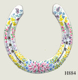 Floral Style Hand Painted Horseshoes - By Gillian Kingslake