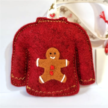 Christmas Jumper Hanging Decoration - by Lucy Jackson