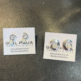 Paua Shell Koru Swirl Earrings - by Mhairi Sim - Girl Paua