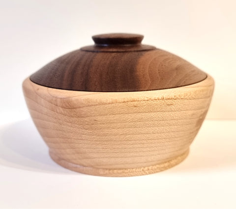 Maple and Walnut Lidded Box by Neil Paterson