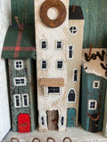 Red Door Village Wall Art/Key/Lead Hanger - by Emma Frame