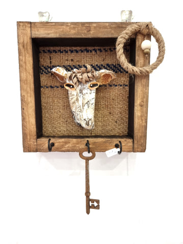 Sheep Face Key Hanger Wall Art  - by Emma Frame