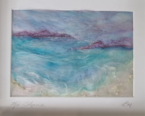 The Shore Framed Original Needle Felted Art - by Lynne McGill - Lin Pin
