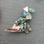 Mosaic Paua Shell Brooches - by Mhairi Sim - Girl Paua