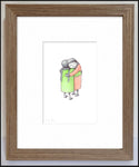 'a wee hug' Colour print in a solid wood frame - by Keith Pirie