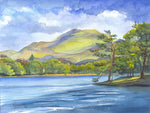 'Sun and Shadow on Ben Lomond, from the Loch' Framed Original Watercolour by Gillian Kingslake
